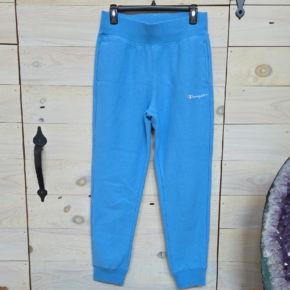 Champion Unisex Reverse Weave Light Blue Joggers Medium
